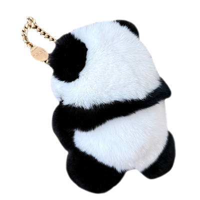 獭兔毛国宝熊猫毛绒包包挂件