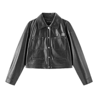 太平鸟女装春秋季新款PU夹克外套A1BBE3407
