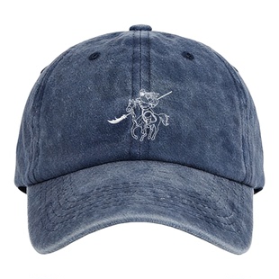 关公劳伦SOLO三国关羽千里单骑国潮纯棉棒球帽子软顶个性定制鸭舌