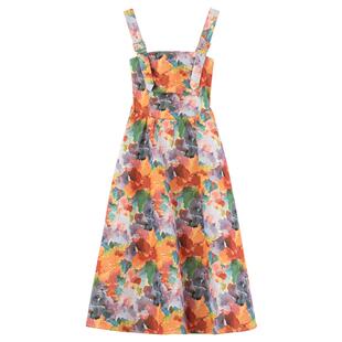 KEIKO 油画风晕染提花吊带裙26春夏法式艺术生假日出游背带连衣裙