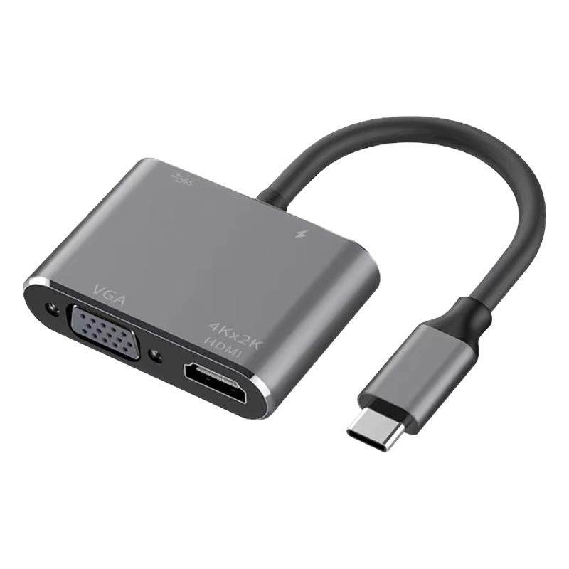 typec拓展坞hdmi投屏扩vga多接口适用华为笔记本苹果联想macbook平板ipad电脑手机连接电视投影仪显示器雷电3