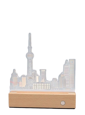 新款3D上海城市建筑LED七彩灯