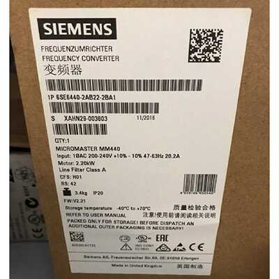 议价MM440变频器2.2KW200240V内置滤波器6SE64402AB222BA1适用