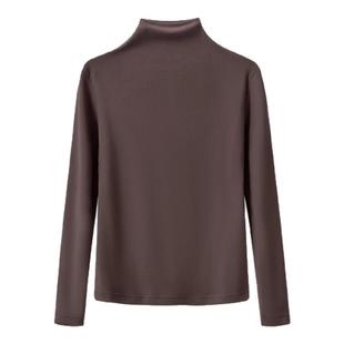 CKDH德绒打底衫女半高领上衣秋冬季2026新款双面加绒发热保暖长袖