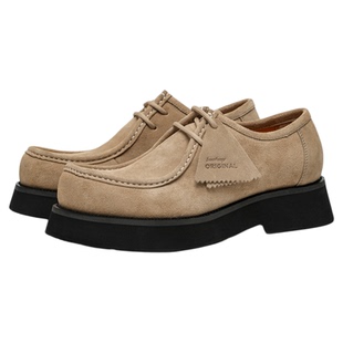 bootoop明星同款大头皮鞋厚底增高袋鼠鞋工装德比鞋cleanfit男款