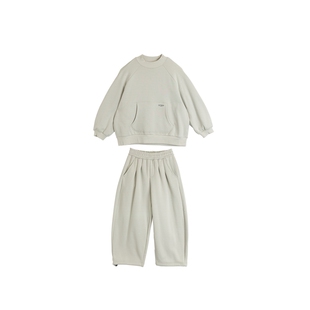 越也男童上下套头两件套宽松卫衣卫裤冬季加绒保暖儿童省心套装