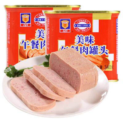 上海梅林美味午餐肉罐头340g熟食即食肉类下饭菜火腿火锅方便食材