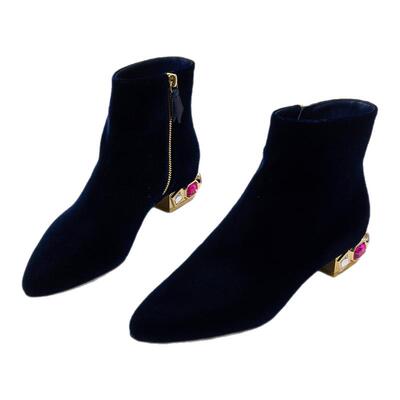 CESARE CASADEI  女士绒面侧拉踝靴银泰百货 301596