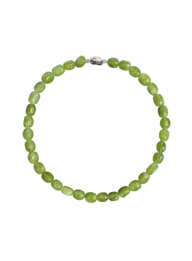 三环路橄榄绿石英石项链