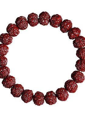 机刷大金刚菩提子手串男款玉化包浆盘玩串珠五瓣爆肉核桃手链文玩