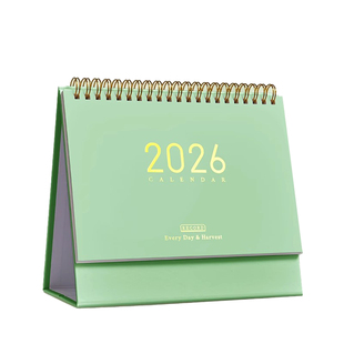 简约烫金台历2026年新款学生办公室桌面记事本备忘录打卡计划2026年月历考研商务创意倒计时马年日历摆件新年