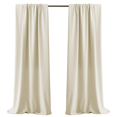 丝绒遮光窗帘奶油风纯白色绒布卧室客厅轻奢法式试衣间门帘隔断帘