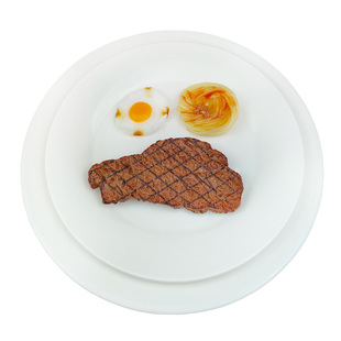 牛排餐盘刀叉套装家用西餐盘陶瓷平盘浅盘牛扒碟子白色装牛排盘子