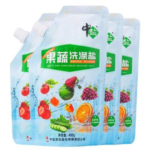 【4袋】中盐果蔬洗涤盐果蔬去污果蔬清洗盐洗涤剂食品清洁400g