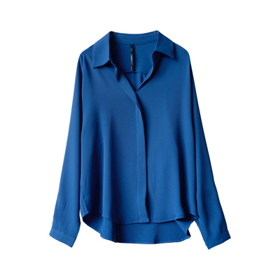 LIMONN春夏新叠穿设计感气质通勤面试v领衬衫女垂感长袖宽松上衣