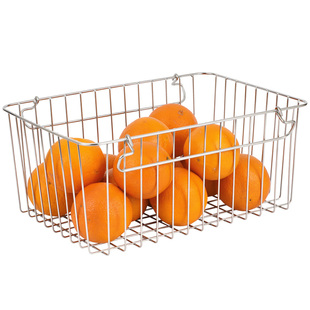 水果篮收纳筐不锈钢置物筐厨房零食杂物整理收纳篮子桌面金属网筐