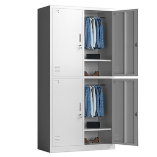 两门铁皮更衣柜收纳神器四门护士宿舍储物柜分层隔板三门员工鞋柜