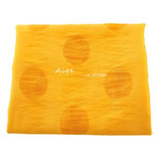 垂感微透 黄色提花天丝麻棉麻亚麻波点布料旗袍衬衫连衣裙面料