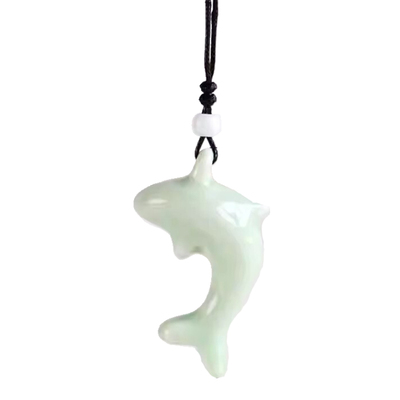 玉海豚手工制作时尚风学生项链