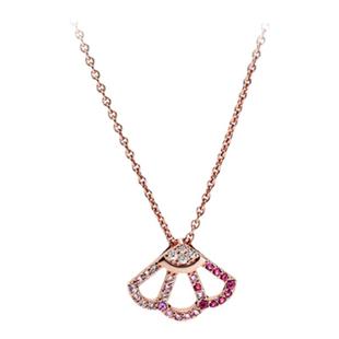 Pandora潘多拉奥莱粉色扇子锁骨链项链颈饰送女友礼物