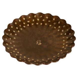 盈德堂创意百福纯铜莲花杯垫家用办公室茶室防滑茶杯垫茶道配件