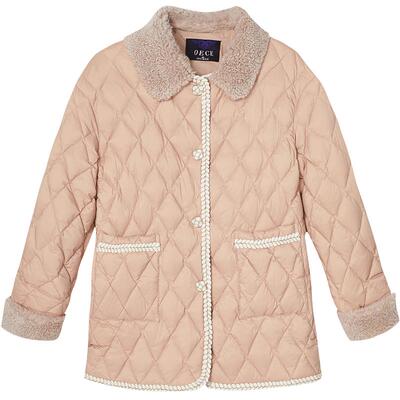 赫本风复古甜美气质中长款羽绒服