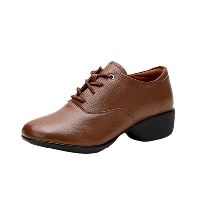 软底时尚真皮舞蹈鞋低跟鞋女防滑