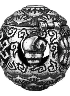 藏式纯银做旧八吉祥隔珠珠串配饰