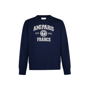 【自营】Ami Paris男女同款经典爱心logo圆领长袖衫宽松卫衣 两色