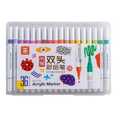 百知丙烯马克笔48色双头速干
