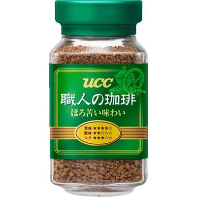 UCC悠诗诗职人速溶冻干咖啡粉黑咖啡无蔗糖深厚浓郁绿瓶偏苦口感