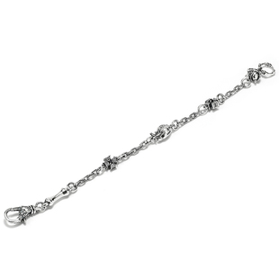 睡莲生生世世 原创设计925纯银手链心脏恶魔骨头十字元素新款手饰