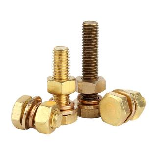 黄铜螺丝全铜外六角螺栓螺母套装大全配套组合螺钉M4M5M6M8M10M12