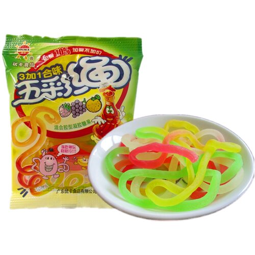 五彩绳软糖80后小时候怀旧小零食品童年糖果儿童橡皮qq糖散装混装