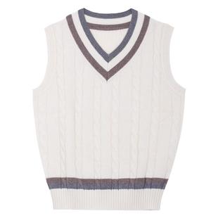 CULTUM英伦学院羊毛保暖男士马甲背心毛衣针织衫男款打底内搭冬季