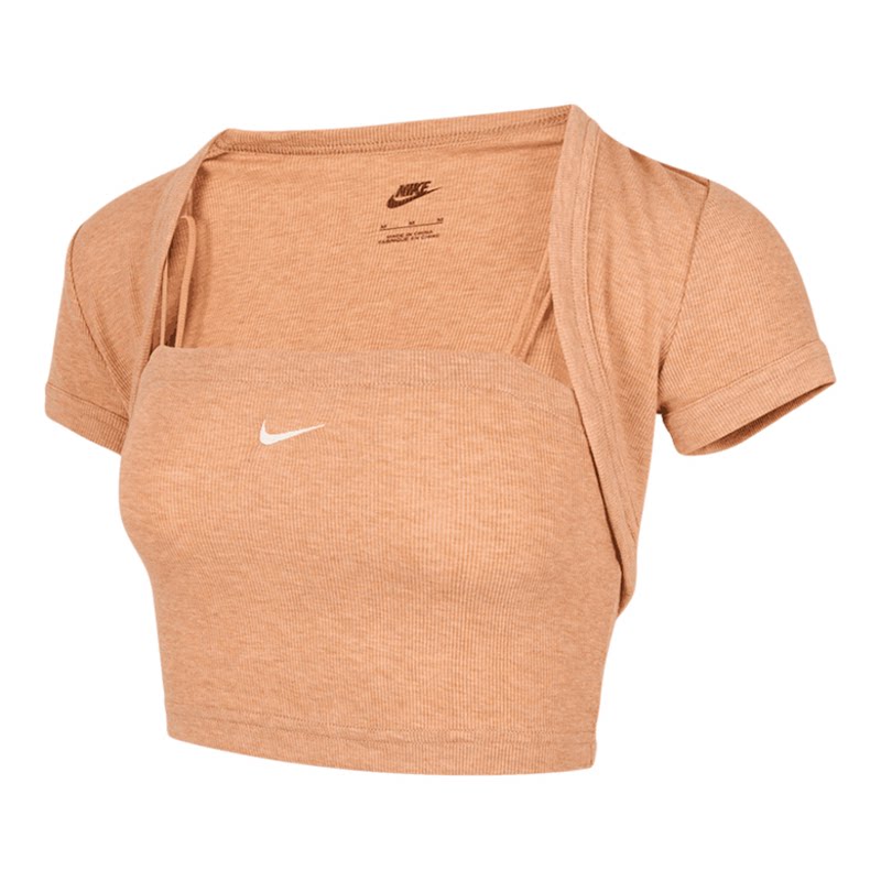 Nike耐克T恤女2025秋辣妹风紧身短款三合一两件套上衣 HJ1300-010