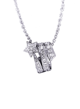 纯银925彗星项链白金流星