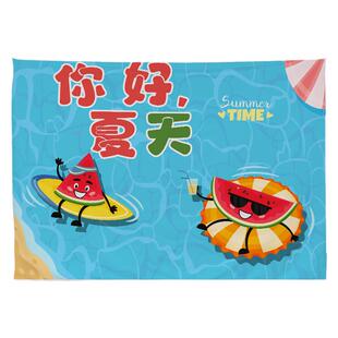 幼儿园学校活动挂布户外氛围背景布露营团建西瓜派对场景布置挂毯