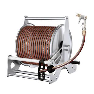 不锈钢金属水管收纳架家用高压洗车水枪喷头4分水管 软管收卷器