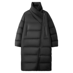 OVV2025秋冬新款立领斜拉链横绗线保暖中长款羽绒服GWRAJ45112A