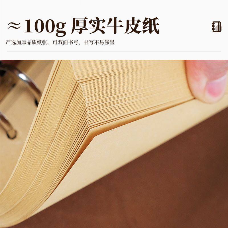 欧式复古活页夹pu皮绑带手本子页空白可拆卸记事本便携式内账本