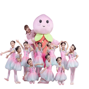 儿童演出服蓬蓬裙女童纱裙云川之舞桃萌幺幺舞蹈服幼儿表演服可爱