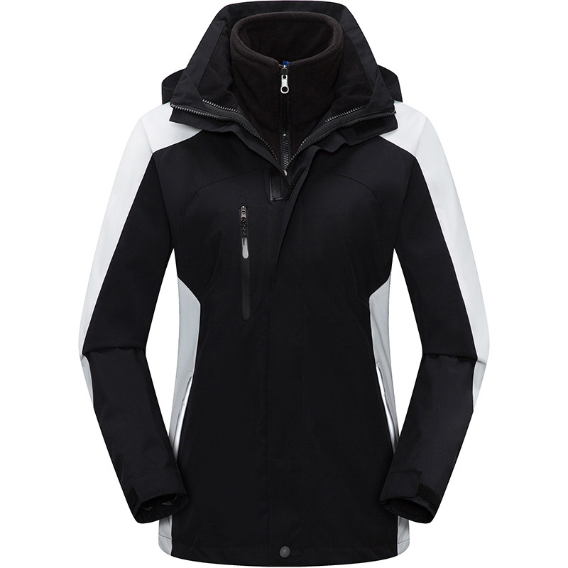 户外冲锋衣女三合一可拆卸两件套防风加绒厚登山服外套定制印logo
