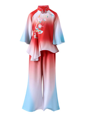 儿童古典秧歌表演服幼儿喜庆腰鼓服中国舞少儿扇子舞手绢舞演出服