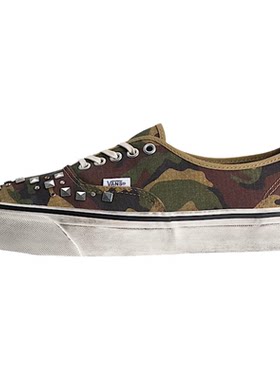 代购VANS Premium Authentic板鞋低帮迷彩街头休闲铆钉板鞋朋克风