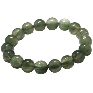 天然绿发晶手串男女 巴西顺发满发猫眼绿发晶手链绿水晶兔毛礼物