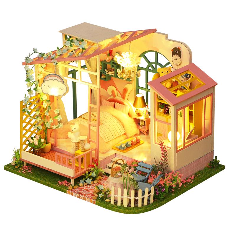 巧乐星木制diy小屋手工制作模型