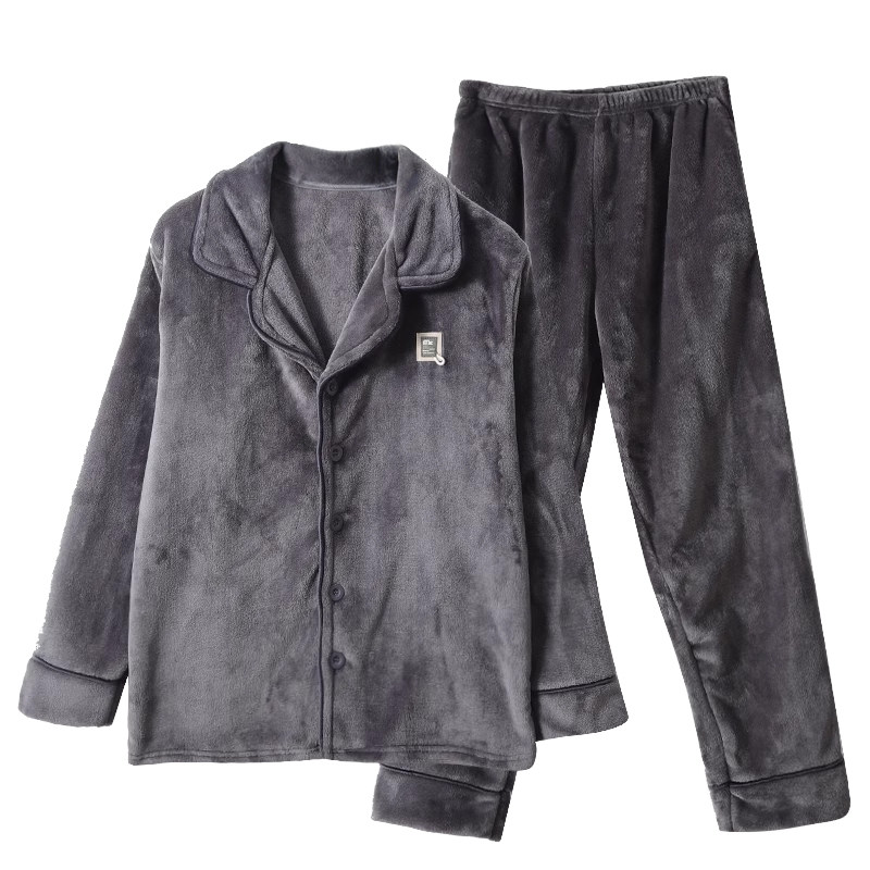 南极人珊瑚绒睡衣男青少年加绒加厚保暖家居服套装可外穿2025秋冬