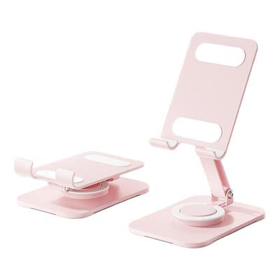 手机支架桌面马卡龙桌面手机支架全金属旋转平板电脑ipad折叠网课办公2026新款多巴胺通用直播网课学习架子
