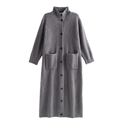 半边绒睡袍女加厚长款高级感睡衣